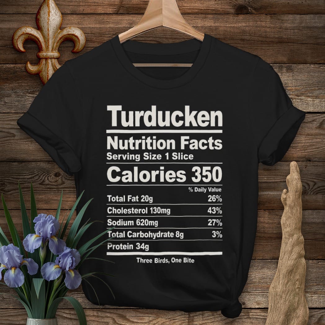 S / Black Louisiana Turducken Nutrition T-Shirt by Laissez Faire Wear