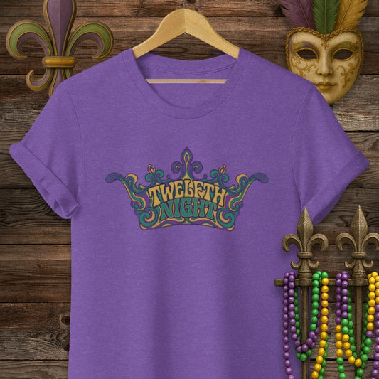 S / Heather Purple Louisiana Twelfth Night T-Shirt by Laissez Faire Wear