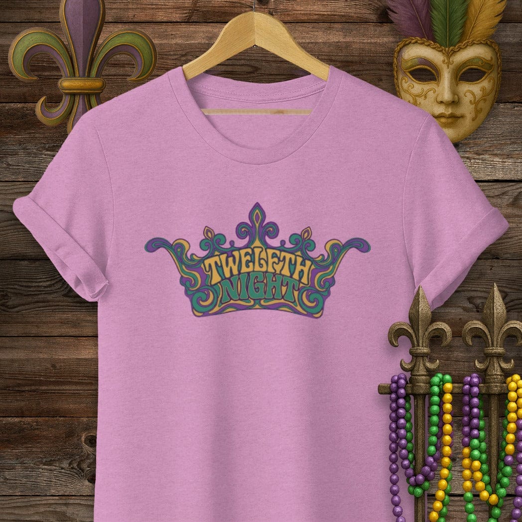 S / Heather Radiant Orchid Louisiana Twelfth Night T-Shirt by Laissez Faire Wear