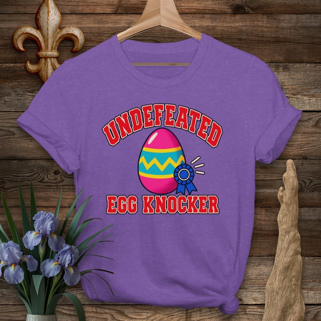 S / Heather Purple Louisiana Undefeated Egg Knocker T-Shirt by Laissez Faire Wear