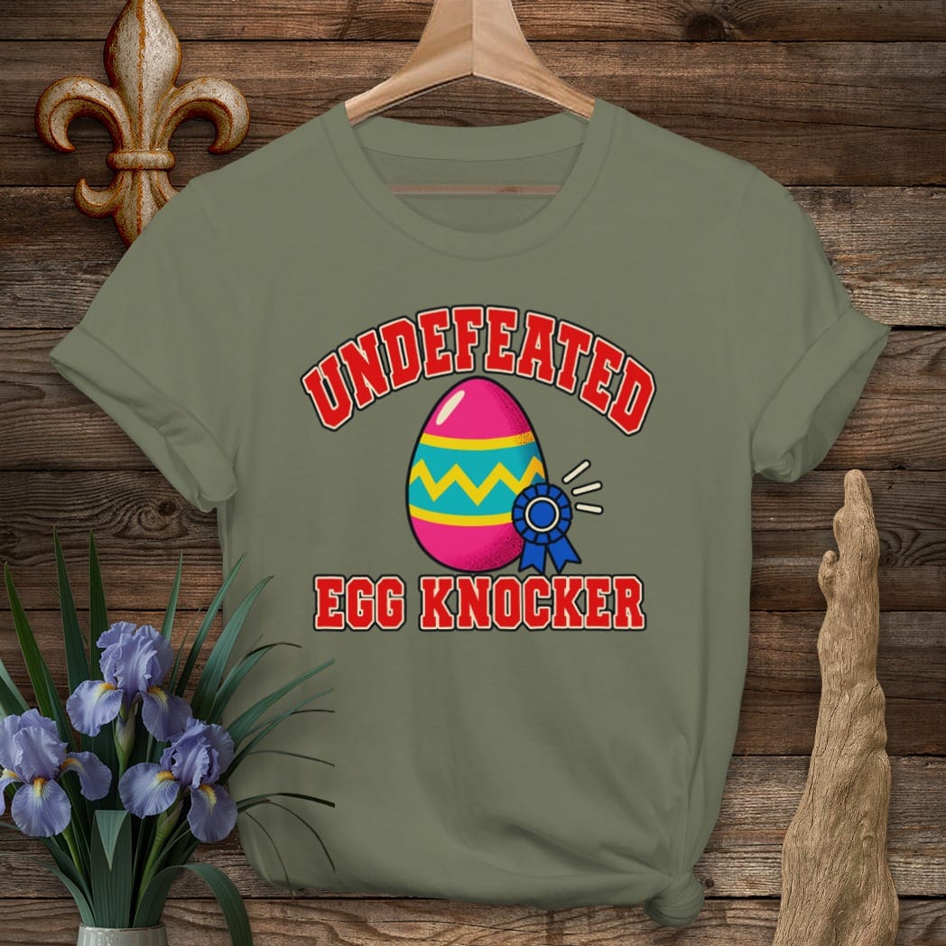 S / Military Green Louisiana Undefeated Egg Knocker T-Shirt by Laissez Faire Wear