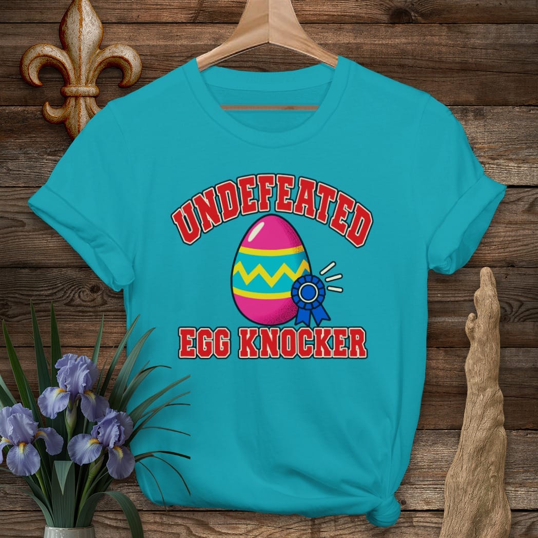 S / Tropical Blue Louisiana Undefeated Egg Knocker T-Shirt by Laissez Faire Wear