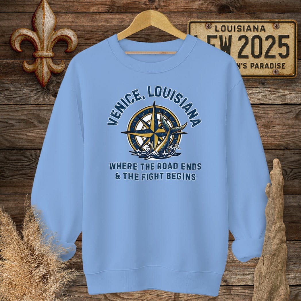 S / Carolina Blue Louisiana Venice Sweatshirt by Laissez Faire Wear