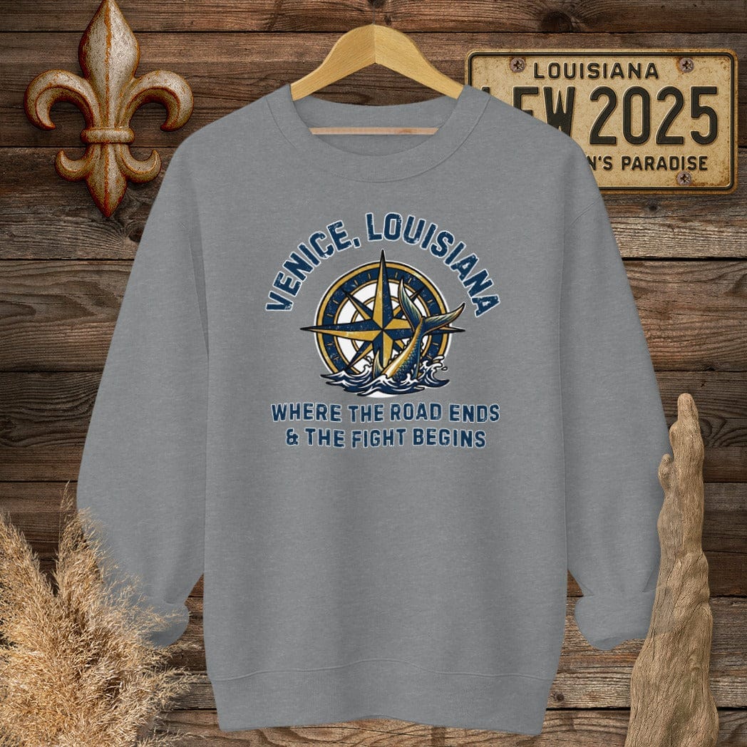 S / Graphite Heather Louisiana Venice Sweatshirt by Laissez Faire Wear