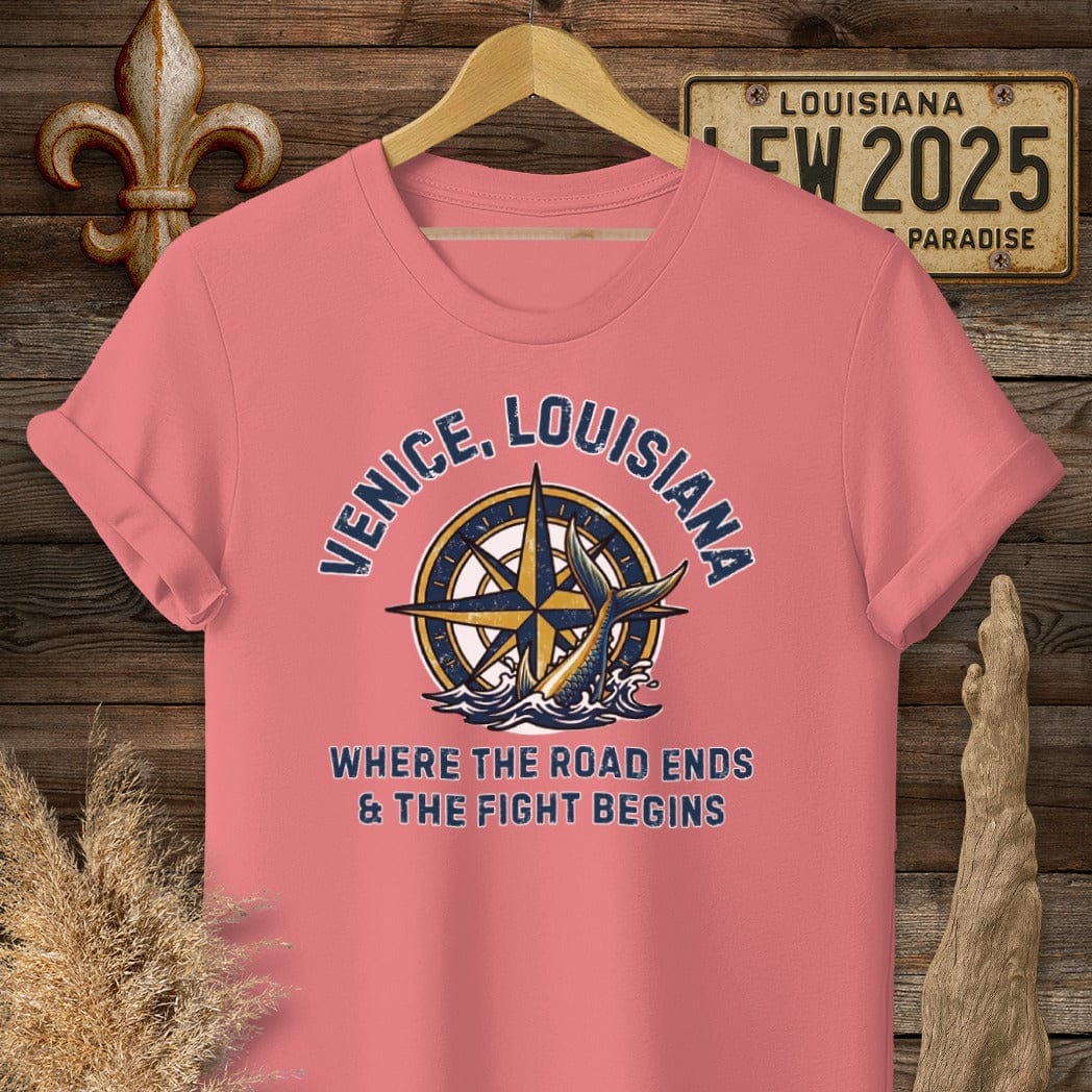 S / Coral Silk Louisiana Venice T-Shirt by Laissez Faire Wear