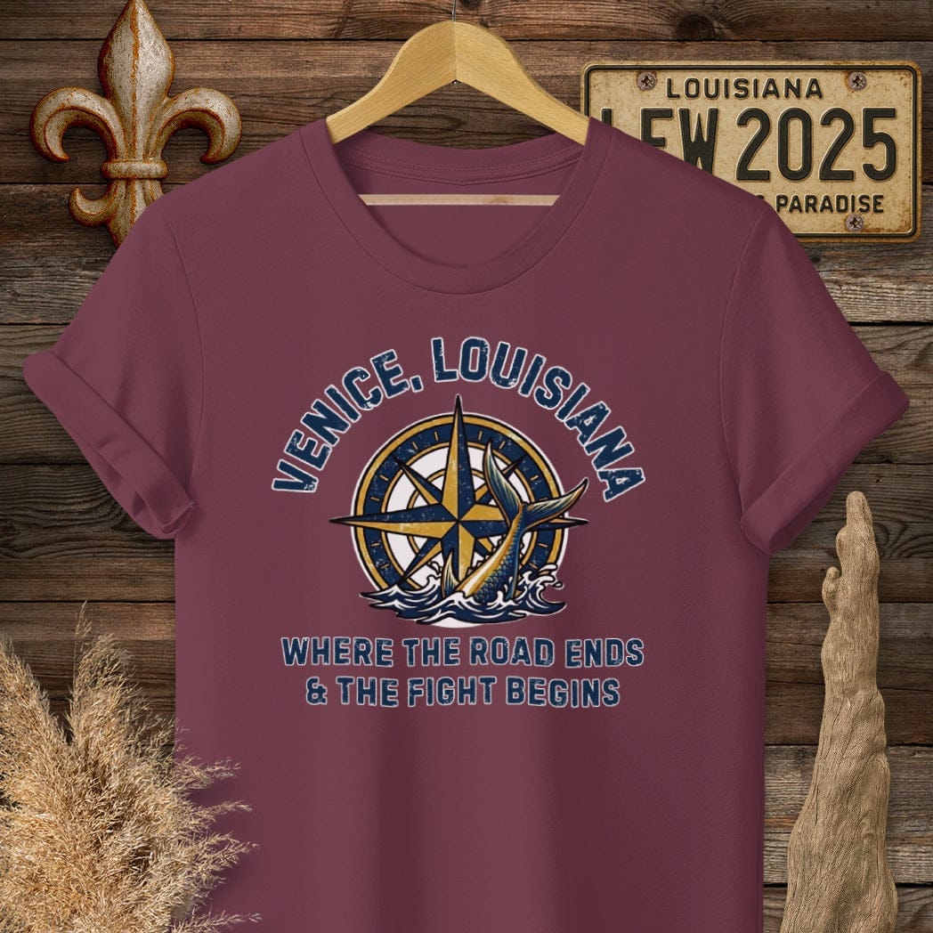 S / Maroon Louisiana Venice T-Shirt by Laissez Faire Wear