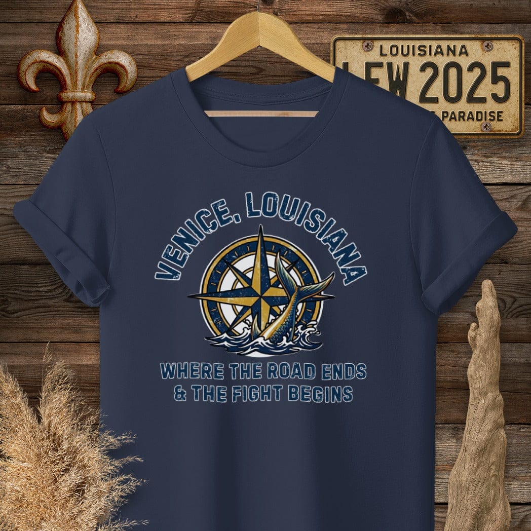 S / Navy Louisiana Venice T-Shirt by Laissez Faire Wear