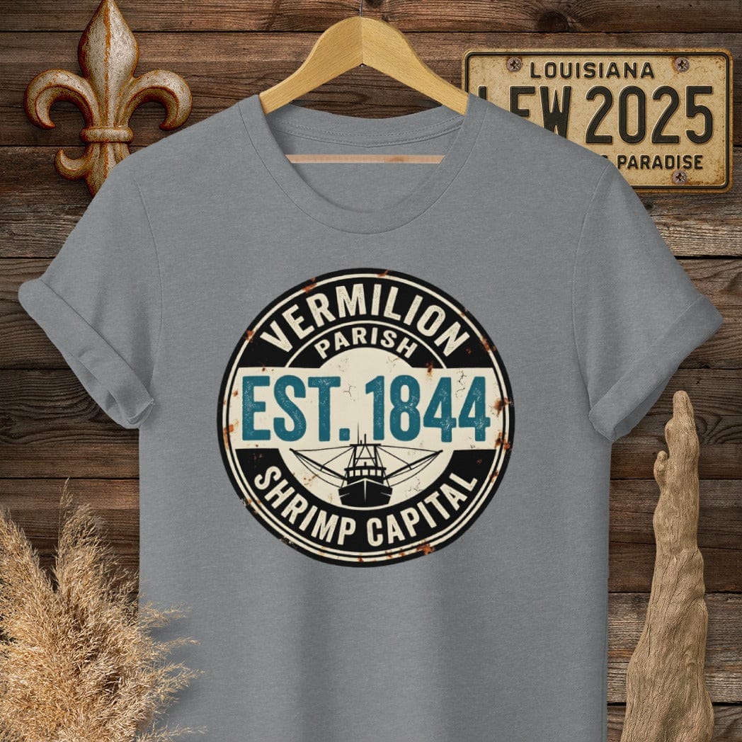 S / Graphite Heather Louisiana Vermilion Parish T-Shirt by Laissez Faire Wear