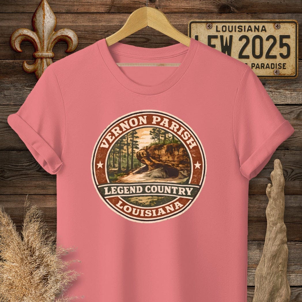 S / Coral Silk Louisiana Vernon Parish T-Shirt by Laissez Faire Wear