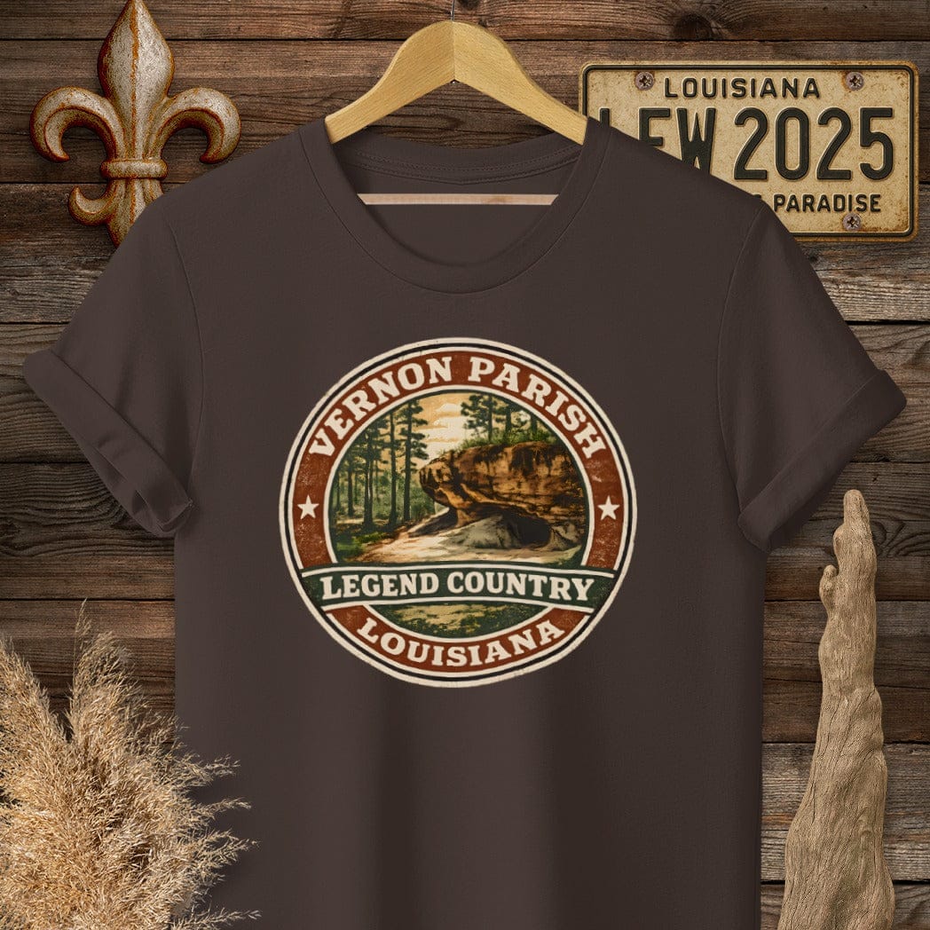 S / Dark Chocolate Louisiana Vernon Parish T-Shirt by Laissez Faire Wear
