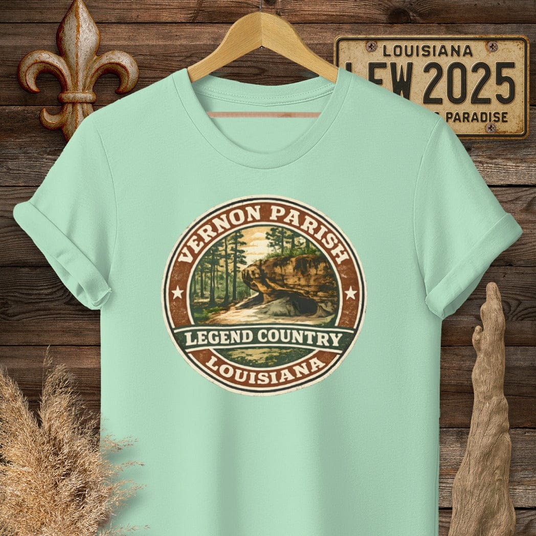 S / Mint Green Louisiana Vernon Parish T-Shirt by Laissez Faire Wear