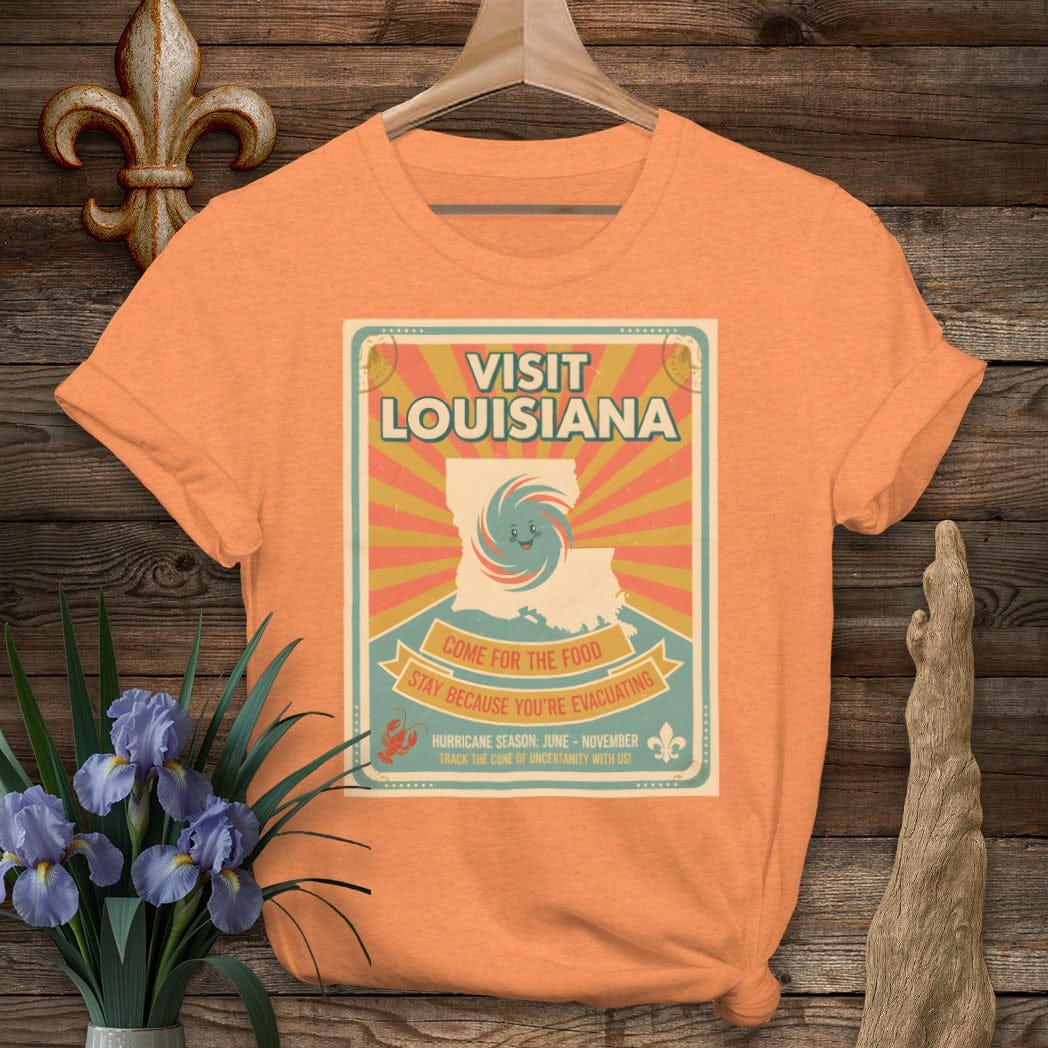 S / Heather Orange Louisiana Visit Louisiana T-Shirt by Laissez Faire Wear
