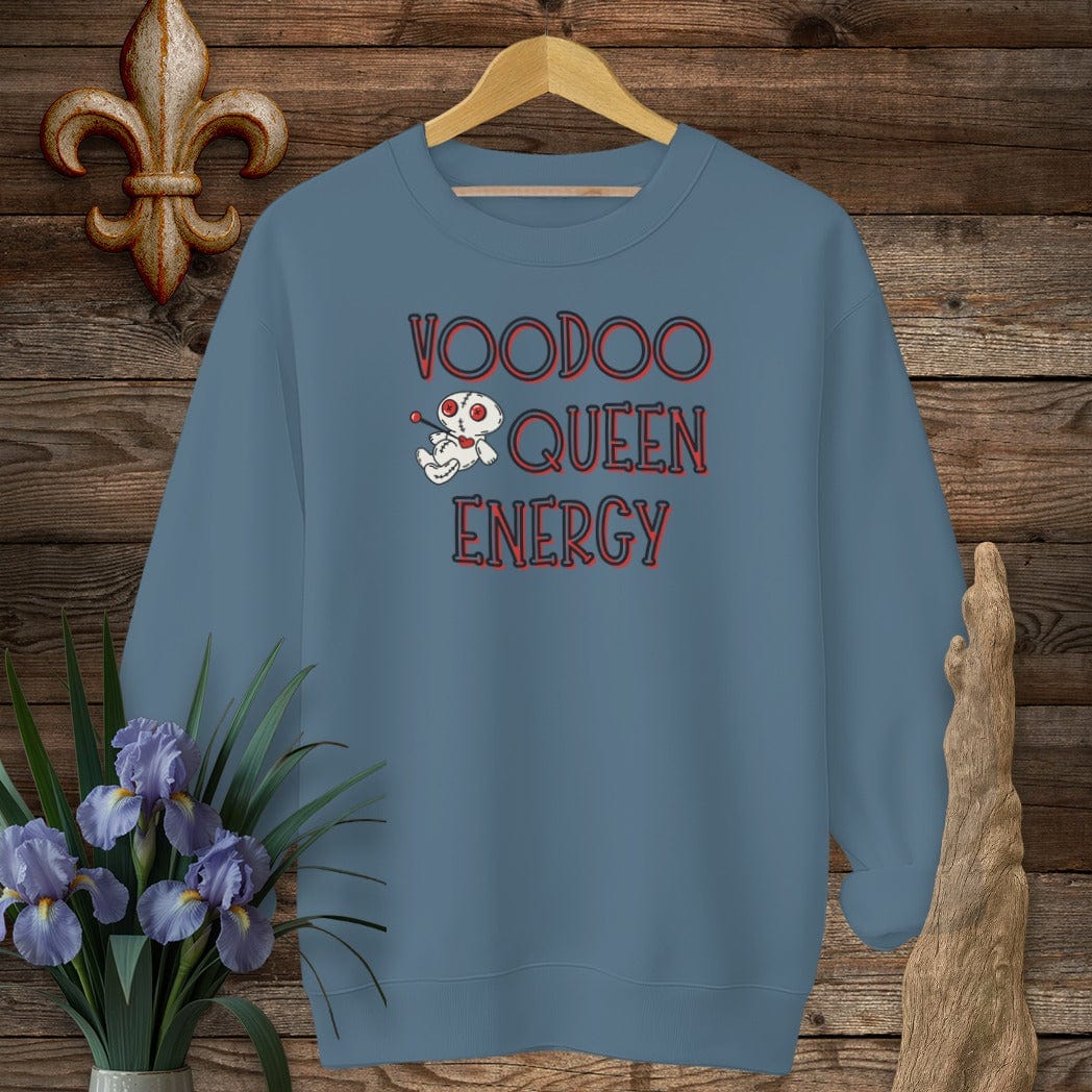 S / Indigo Blue Louisiana Voodoo Queen Energy Sweatshirt by Laissez Faire Wear