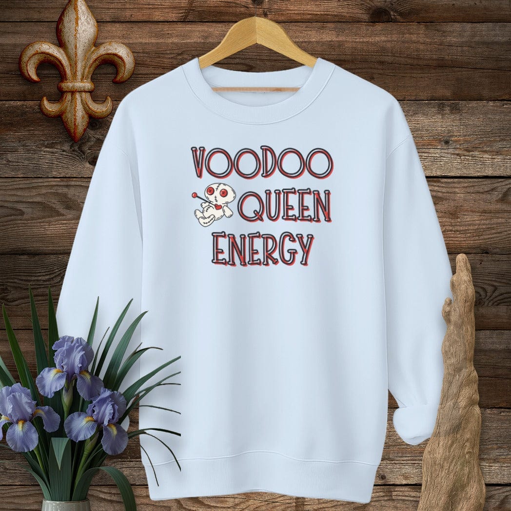 S / Light Blue Louisiana Voodoo Queen Energy Sweatshirt by Laissez Faire Wear