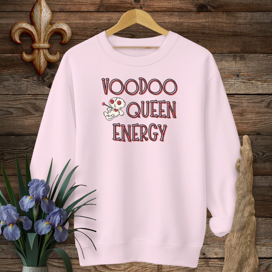 S / Light Pink Louisiana Voodoo Queen Energy Sweatshirt by Laissez Faire Wear