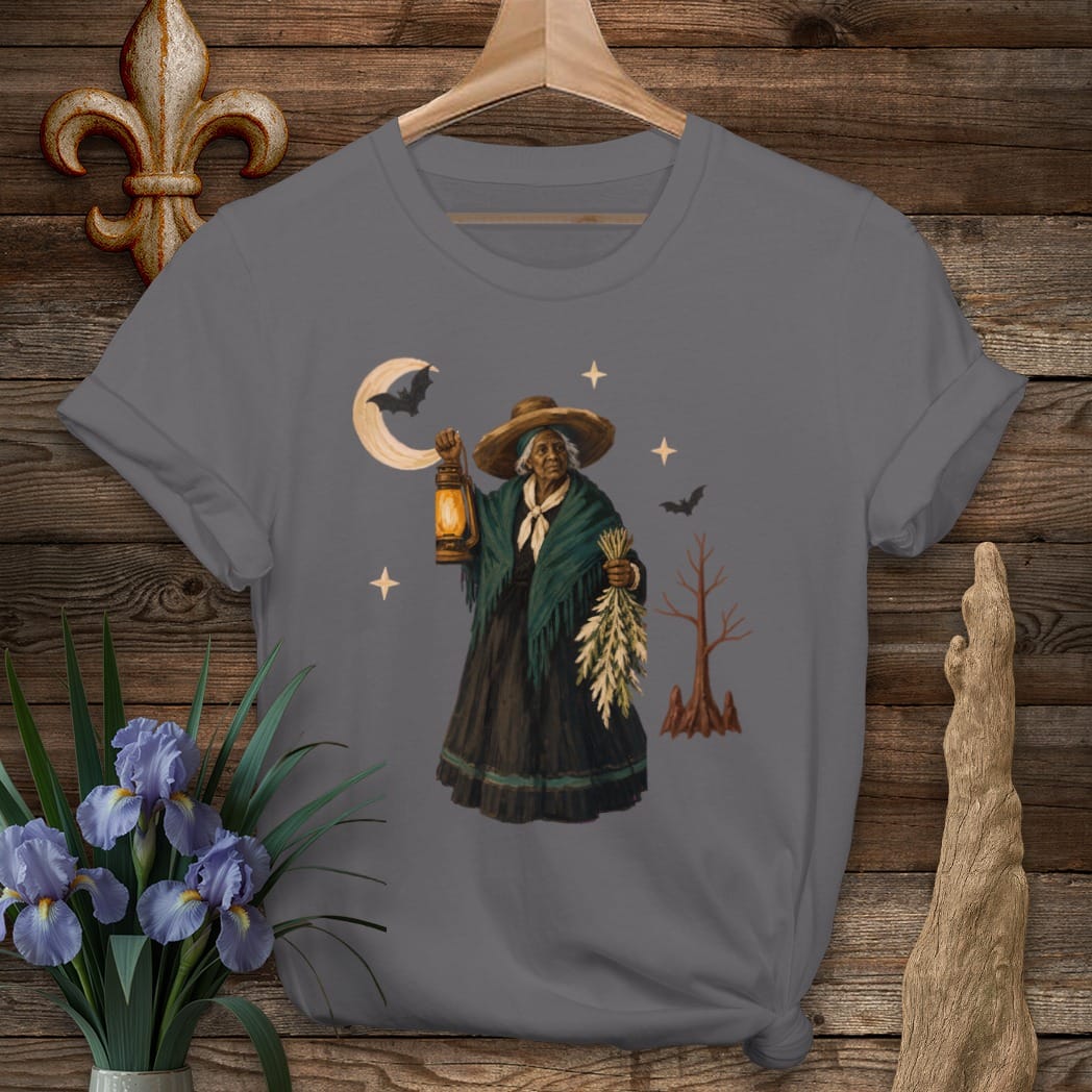 S / Charcoal Louisiana Voodoo Queen T-Shirt by Laissez Faire Wear