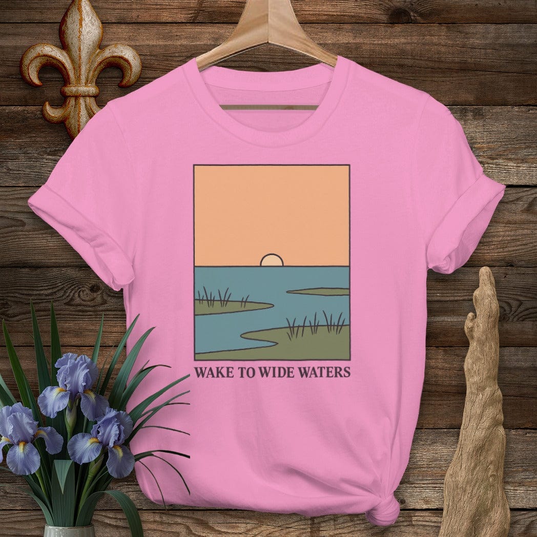 S / Azalea Louisiana Wake to Wide Waters T-Shirt by Laissez Faire Wear