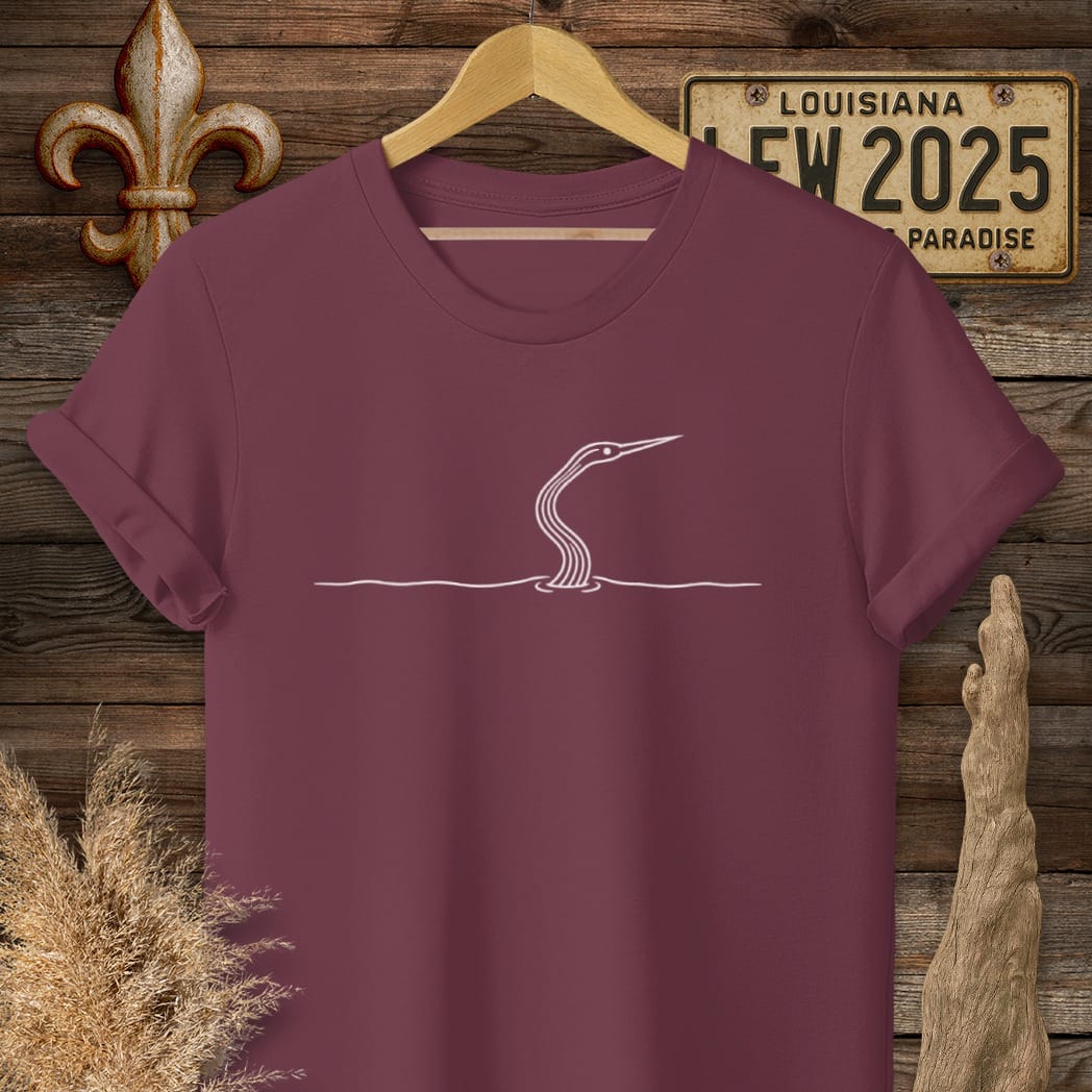 S / Maroon Louisiana Water Turkey T-Shirt by Laissez Faire Wear