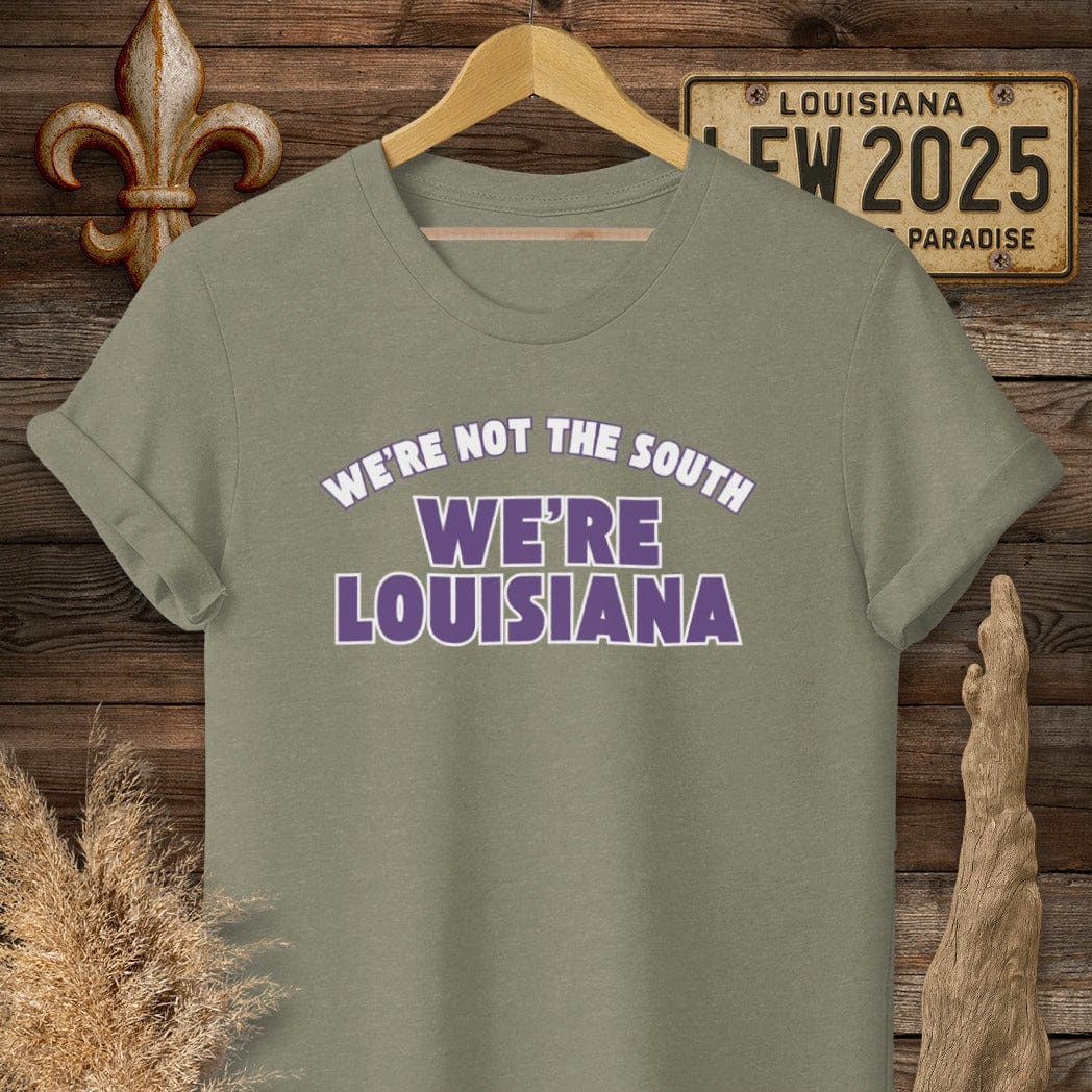 S / Heather Military Green Louisiana We're Louisiana T-Shirt by Laissez Faire Wear