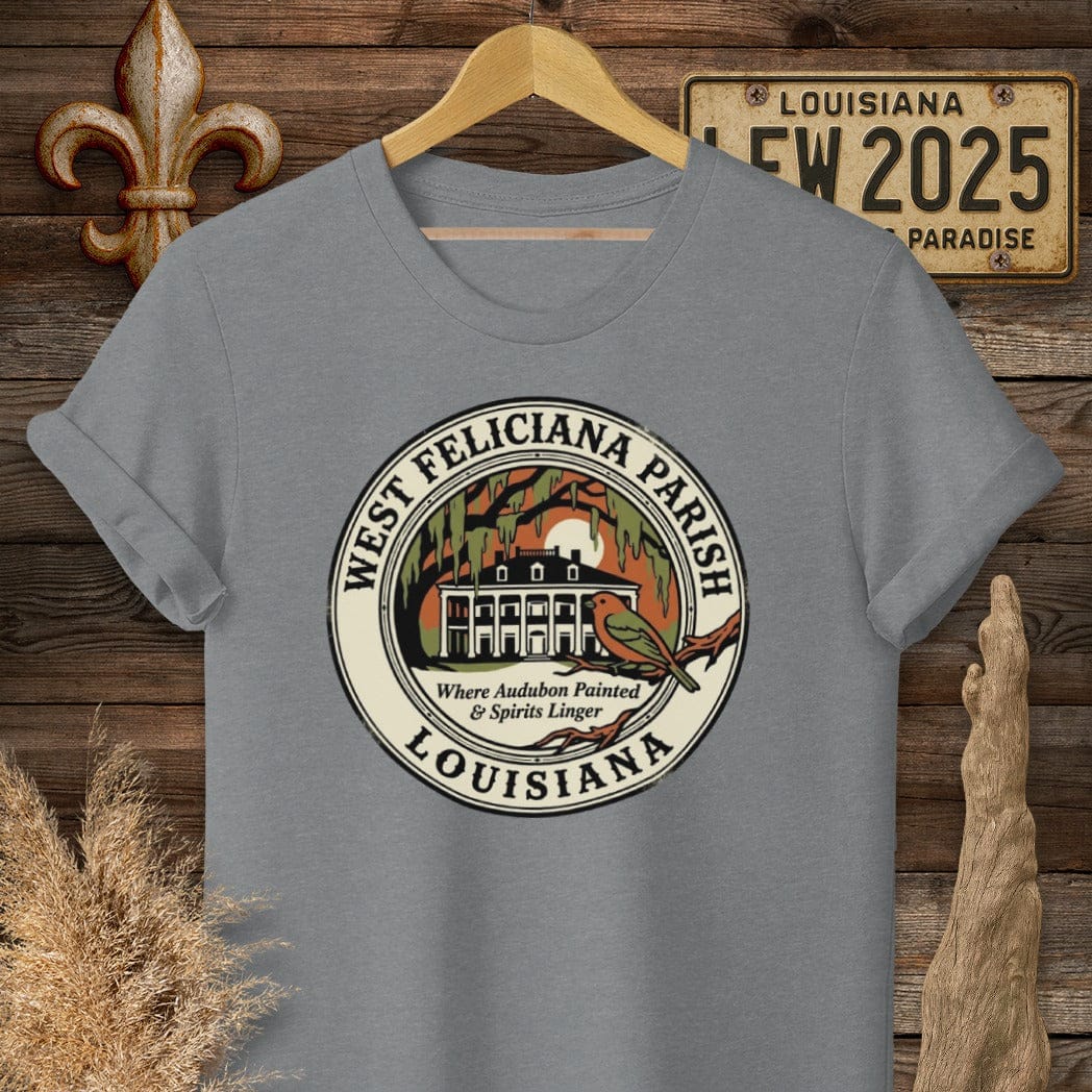 S / Graphite Heather Louisiana West Feliciana Parish T-Shirt by Laissez Faire Wear