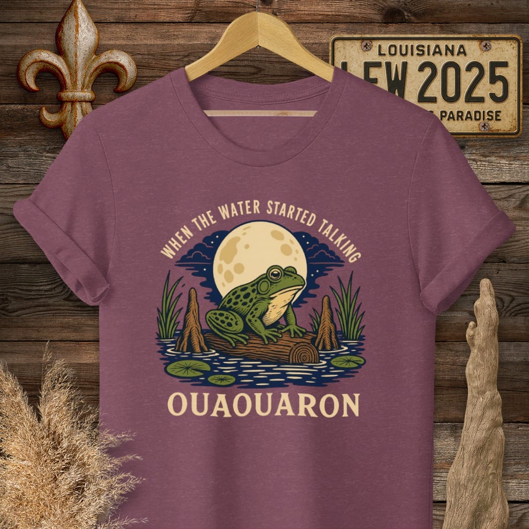 S / Heather Maroon Louisiana When the Water Started Talking T-Shirt by Laissez Faire Wear