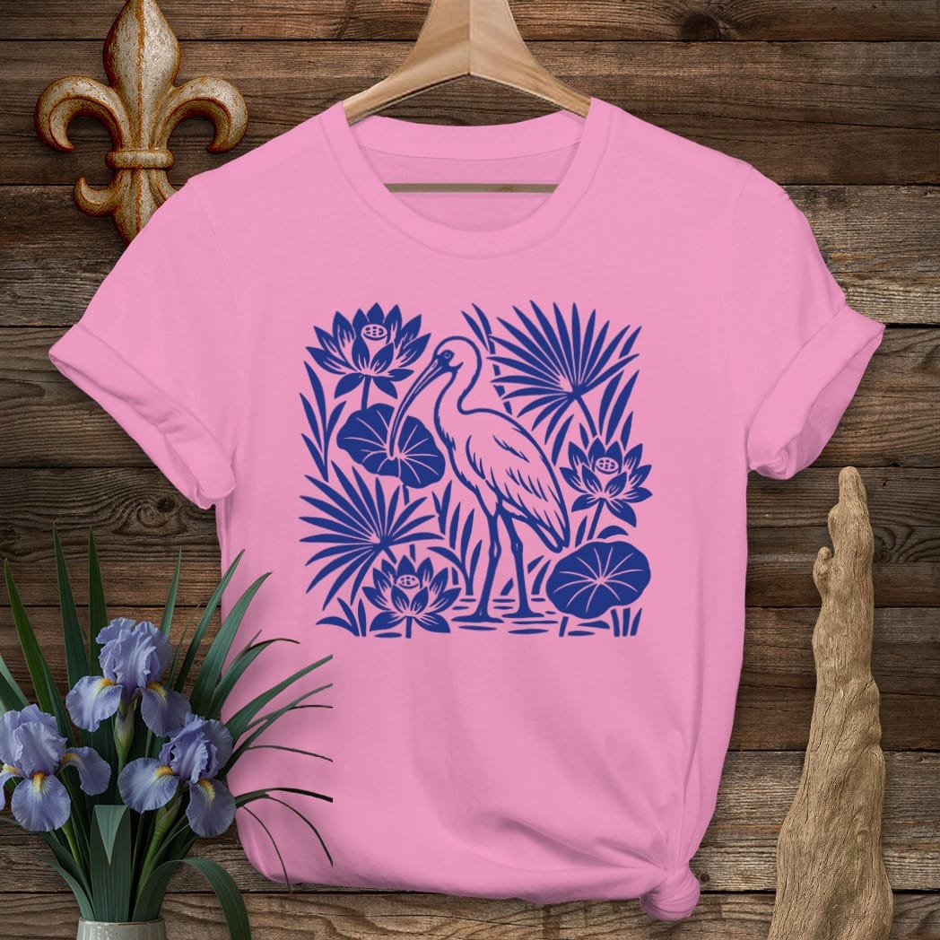 S / Azalea Louisiana White Ibis T-Shirt by Laissez Faire Wear