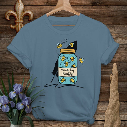 S / Indigo Blue Louisiana Write By Firefly T-Shirt by Laissez Faire Wear