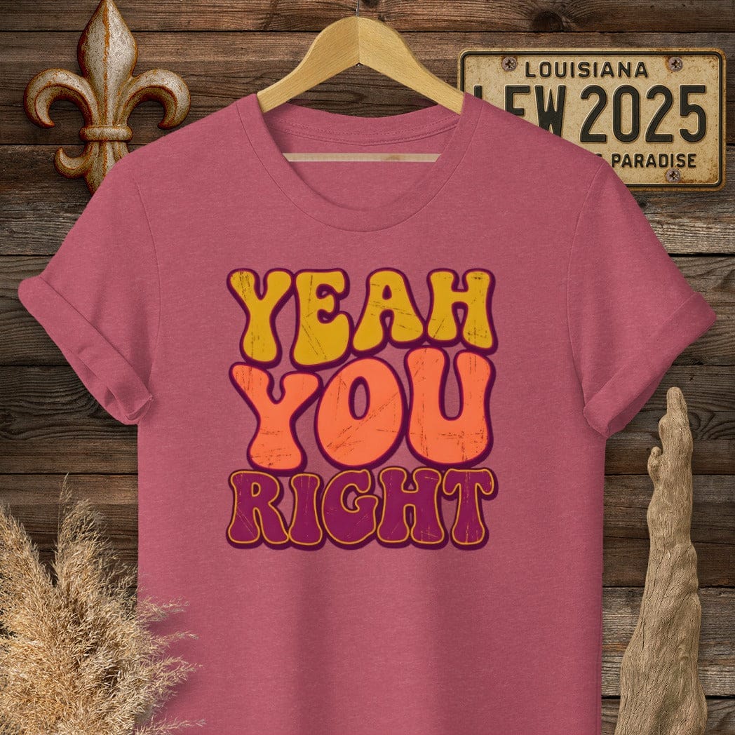 S / Heather Cardinal Louisiana Yeah You Right T-Shirt by Laissez Faire Wear