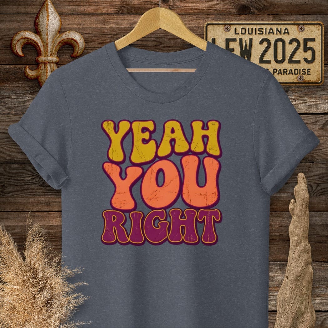 S / Heather Navy Louisiana Yeah You Right T-Shirt by Laissez Faire Wear
