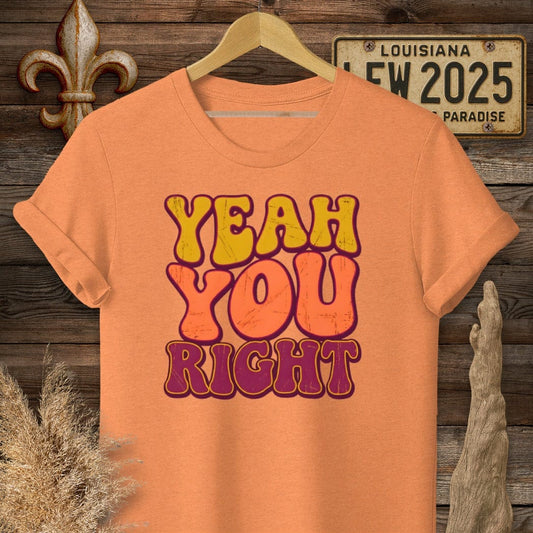 S / Heather Orange Louisiana Yeah You Right T-Shirt by Laissez Faire Wear