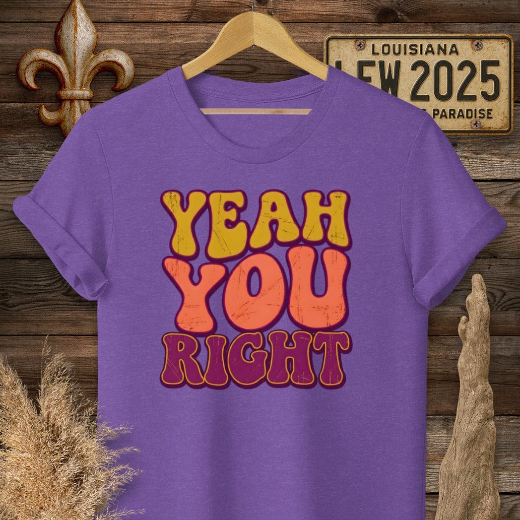S / Heather Purple Louisiana Yeah You Right T-Shirt by Laissez Faire Wear