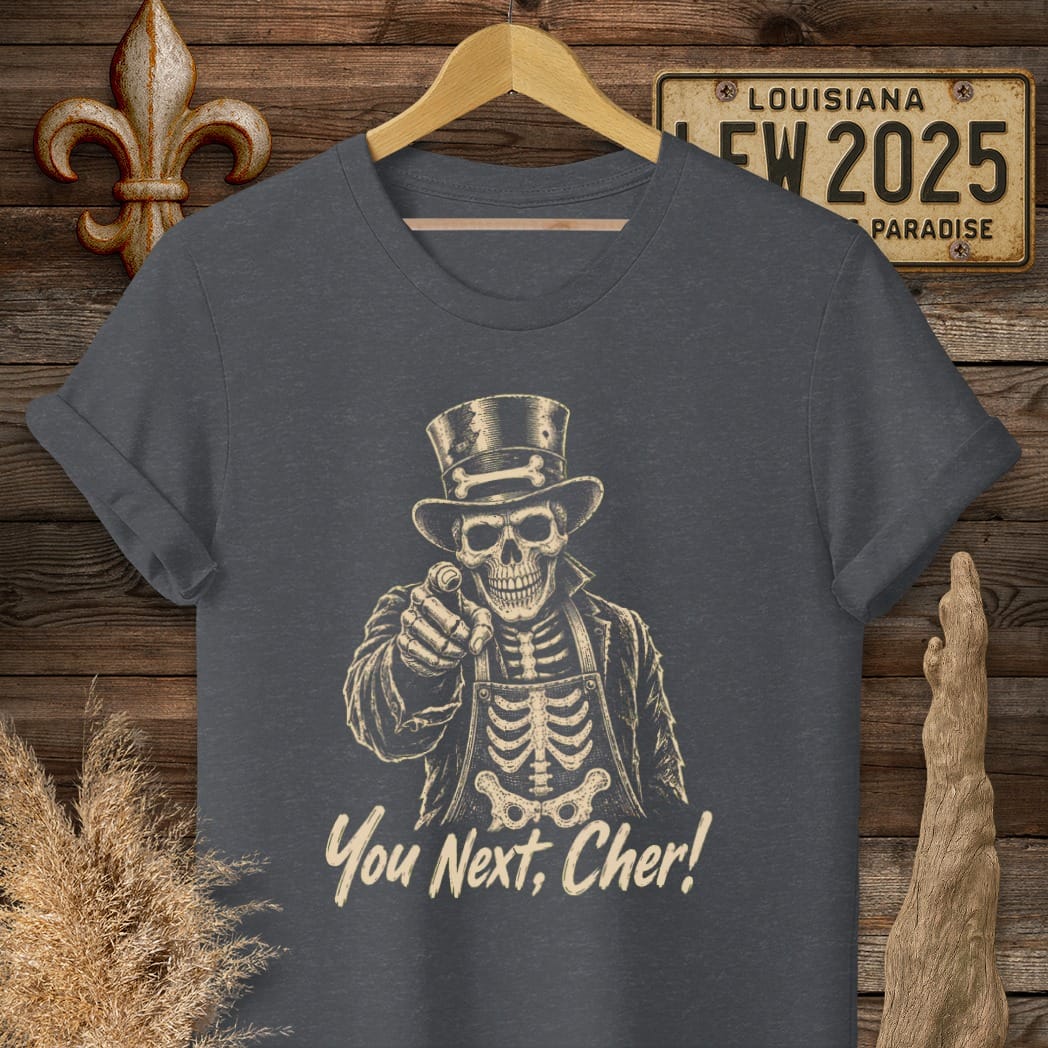 S / Dark Heather Grey Louisiana You Next Cher T-Shirt by Laissez Faire Wear