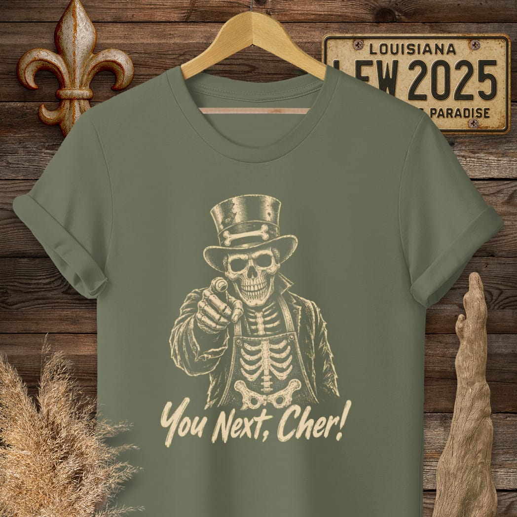 S / Military Green Louisiana You Next Cher T-Shirt by Laissez Faire Wear