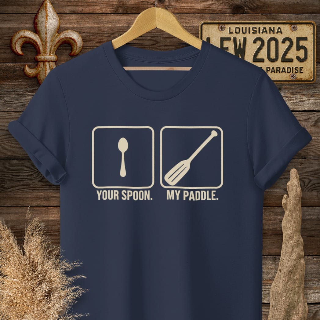 S / Navy Louisiana Your Spoon, My Paddle T-Shirt by Laissez Faire Wear
