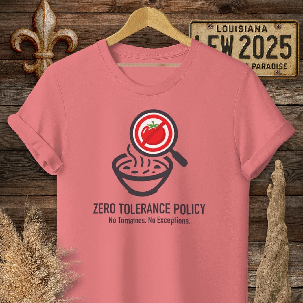 S / Coral Silk Louisiana Zero Tolerance Policy T-Shirt by Laissez Faire Wear