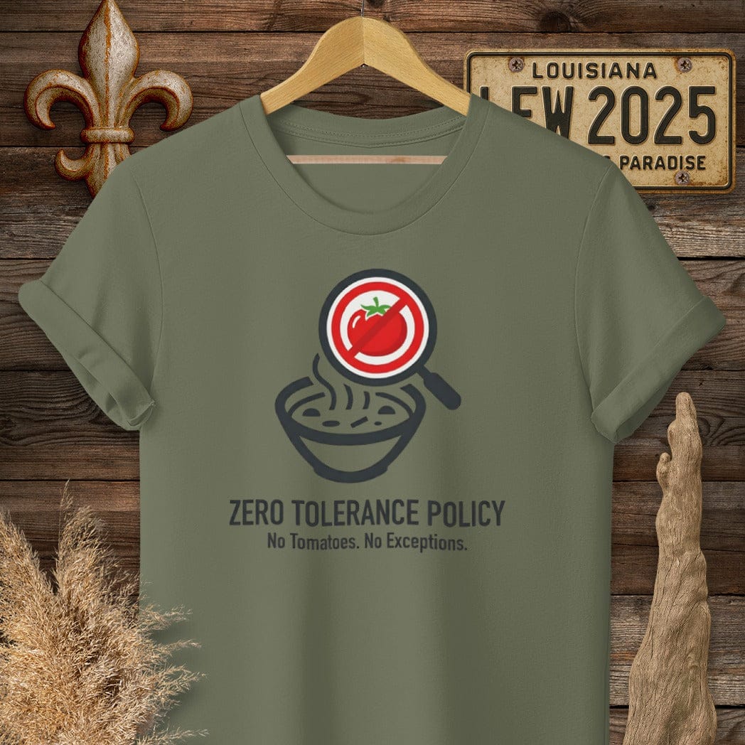 S / Military Green Louisiana Zero Tolerance Policy T-Shirt by Laissez Faire Wear