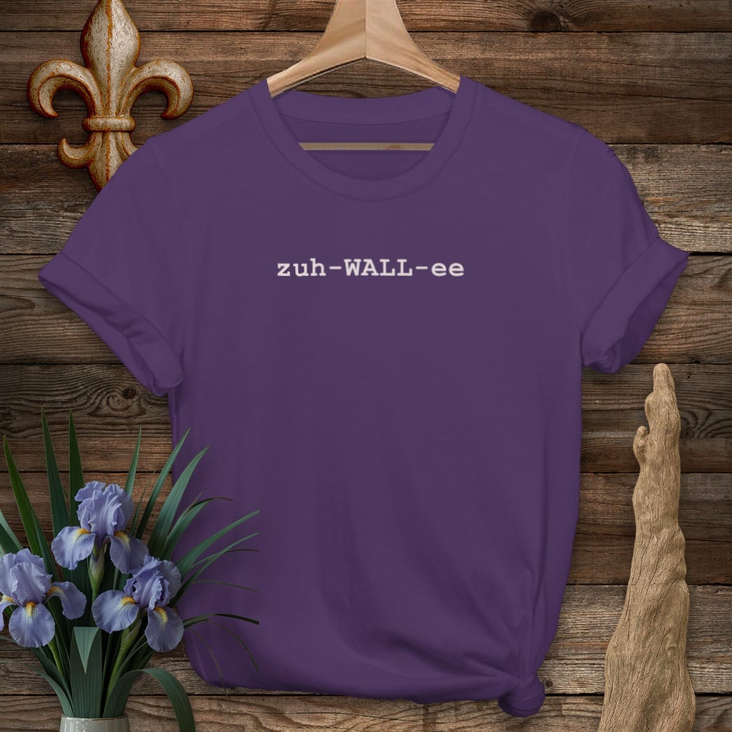 S / Purple Louisiana Zwolle Pronunciation T-Shirt by Laissez Faire Wear